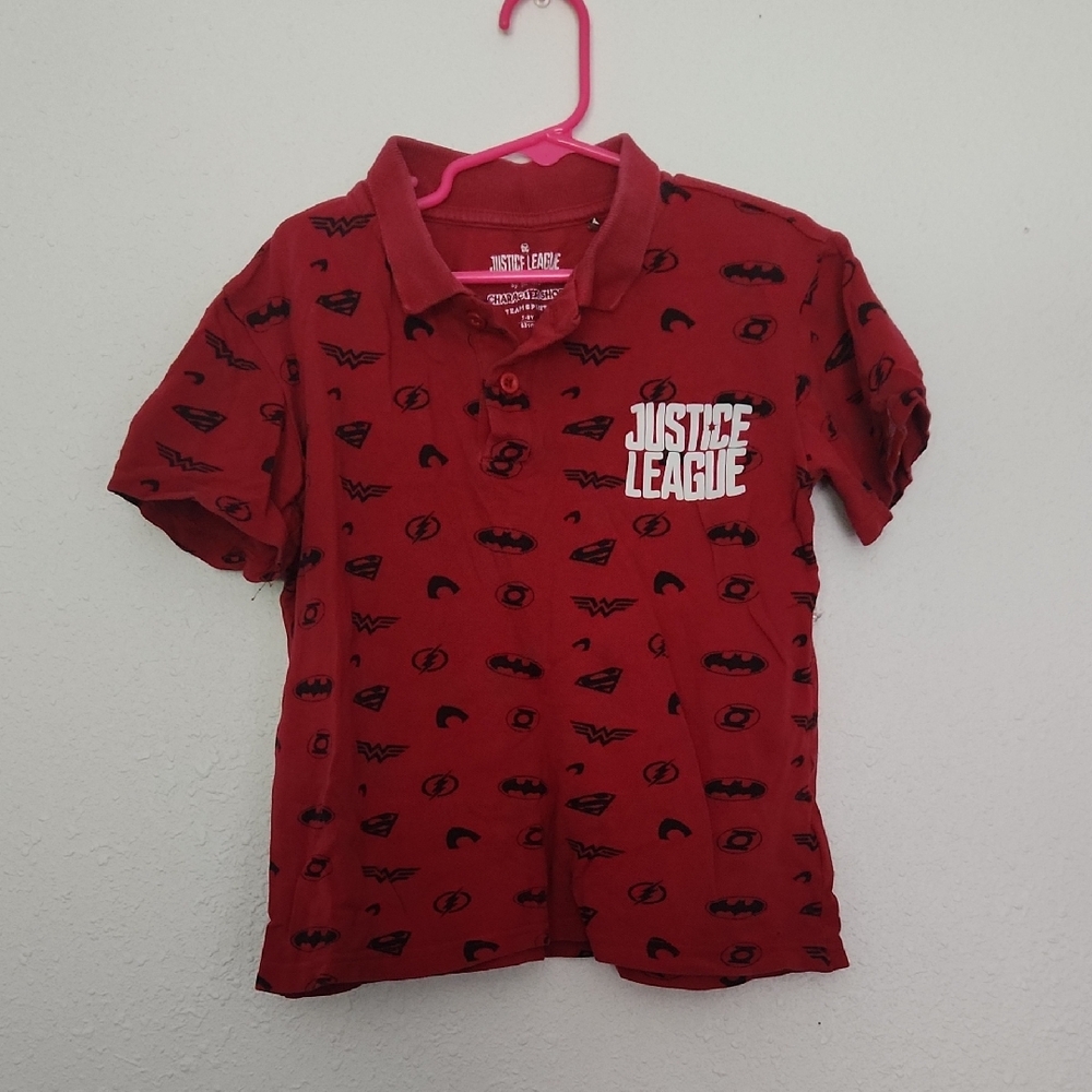 🎊4/$20 // JUSTICE LEAGUE: Red Polo Shirt